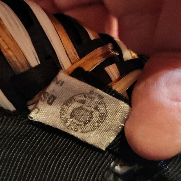 Vintage 60s union made straw hat with mesh overlay black gold EUC - Picture 5 of 7